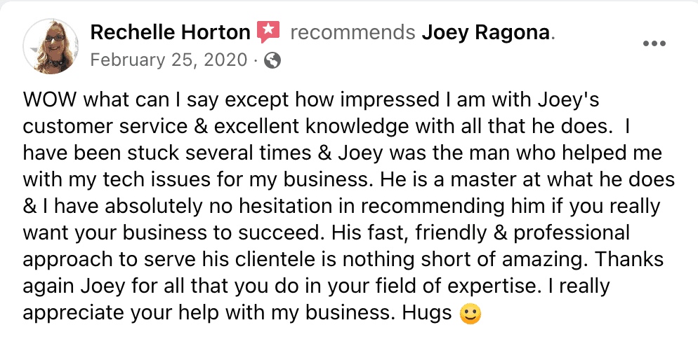 Rachel Horton testimonial